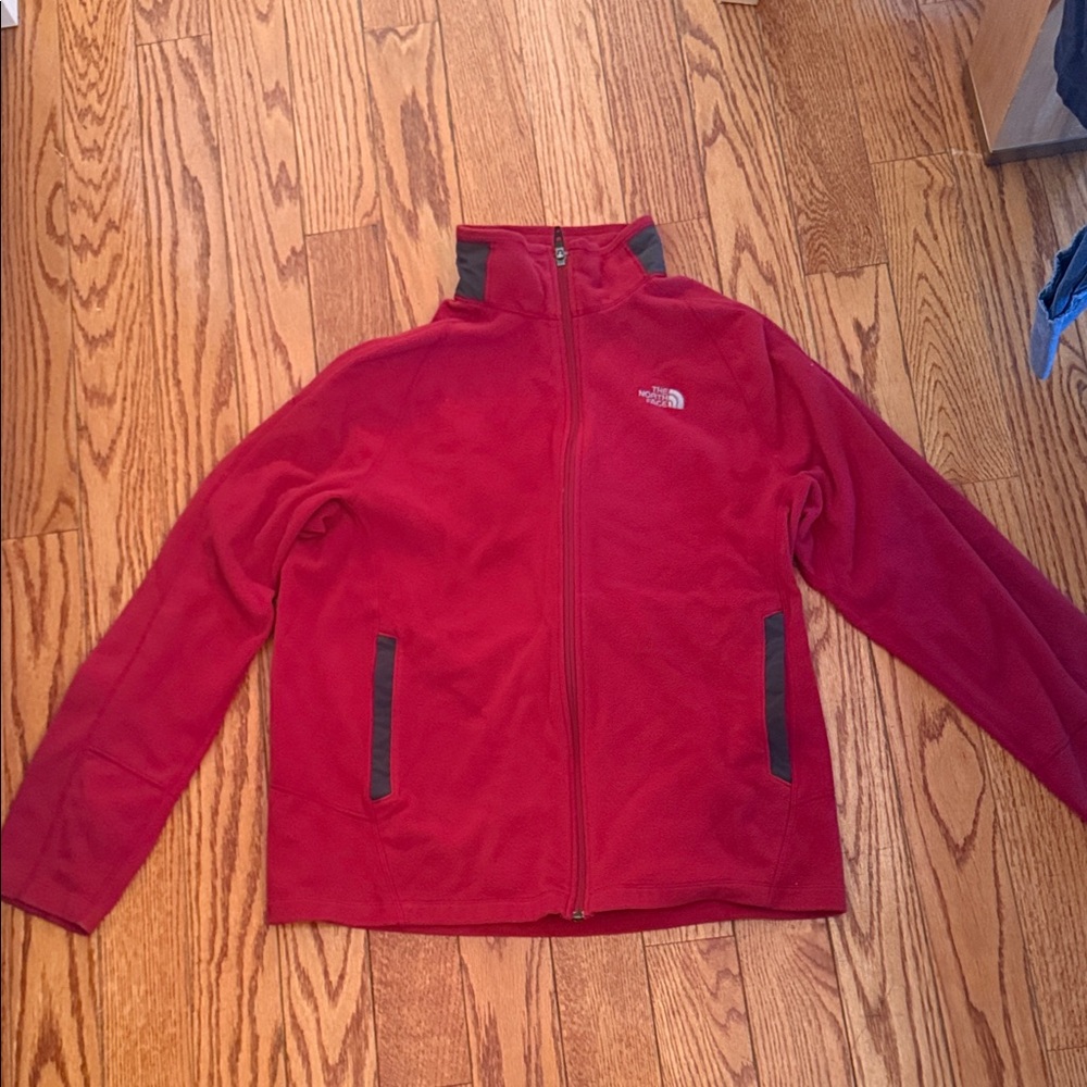 Men’s, The North Face Red Fleece Jacket, size L